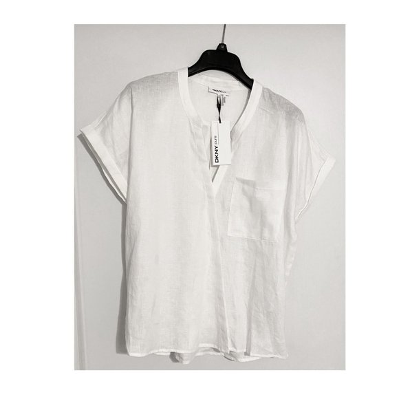 Dkny Tops - DKNY pure 100% linen v neck top